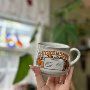 Chicken soup mug with recipe